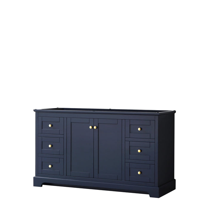 Wyndham Collection Vanity Wyndham Collection WCV232360SBLCXSXXMXX Avery 60 Inch Single Bathroom Vanity in Dark Blue, No Countertop, No Sink, and No Mirror