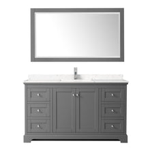 Load image into Gallery viewer, Wyndham Collection Vanity Wyndham Collection WCV232360SKGC2UNSM58 Avery 60 Inch Single Bathroom Vanity in Dark Gray, Light-Vein Carrara Cultured Marble Countertop, Undermount Square Sink, 58 Inch Mirror