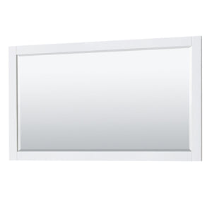 Wyndham Collection Vanity Wyndham Collection WCV232360SWGCMUNOM58 Avery 60 Inch Single Bathroom Vanity in White, White Carrara Marble Countertop, Undermount Oval Sink, 58 Inch Mirror, Brushed Gold Trim