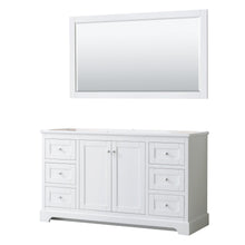 Load image into Gallery viewer, Wyndham Collection Vanity Wyndham Collection WCV232360SWHCXSXXM58 Avery 60 Inch Single Bathroom Vanity in White, No Countertop, No Sink, and 58 Inch Mirror