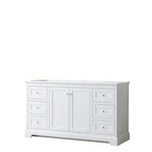 Wyndham Collection Vanity Wyndham Collection WCV232360SWHCXSXXMXX Avery 60 Inch Single Bathroom Vanity in White, No Countertop, No Sink, and No Mirror