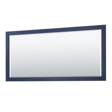 Load image into Gallery viewer, Wyndham Collection Vanity Wyndham Collection WCV232372DBLC2UNSM70 Avery 72 Inch Double Bathroom Vanity in Dark Blue, Light-Vein Carrara Cultured Marble Countertop, Undermount Square Sinks, 70 Inch Mirror