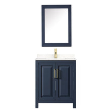 Load image into Gallery viewer, Wyndham Collection Vanity Wyndham Collection WCV252530SBLC2UNSMED Daria 30 Inch Single Bathroom Vanity in Dark Blue, Light-Vein Carrara Cultured Marble Countertop, Undermount Square Sink, Medicine Cabinet