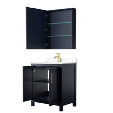 Load image into Gallery viewer, Wyndham Collection Vanity Wyndham Collection WCV252530SBLWCUNSMED Daria 30 Inch Single Bathroom Vanity in Dark Blue, White Cultured Marble Countertop, Undermount Square Sink, Medicine Cabinet
