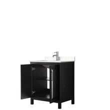 Load image into Gallery viewer, Wyndham Collection Vanity Wyndham Collection WCV252530SDEC2UNSMXX Daria 30 Inch Single Bathroom Vanity in Dark Espresso, Light-Vein Carrara Cultured Marble Countertop, Undermount Square Sink, No Mirror