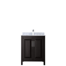 Load image into Gallery viewer, Wyndham Collection Vanity Wyndham Collection WCV252530SDECMUNSMXX Daria 30 Inch Single Bathroom Vanity in Dark Espresso, White Carrara Marble Countertop, Undermount Square Sink, and No Mirror