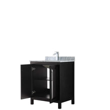 Load image into Gallery viewer, Wyndham Collection Vanity Wyndham Collection WCV252530SDECMUNSMXX Daria 30 Inch Single Bathroom Vanity in Dark Espresso, White Carrara Marble Countertop, Undermount Square Sink, and No Mirror