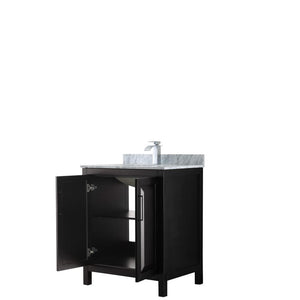 Wyndham Collection Vanity Wyndham Collection WCV252530SDECMUNSMXX Daria 30 Inch Single Bathroom Vanity in Dark Espresso, White Carrara Marble Countertop, Undermount Square Sink, and No Mirror