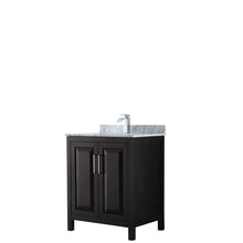 Load image into Gallery viewer, Wyndham Collection Vanity Wyndham Collection WCV252530SDECMUNSMXX Daria 30 Inch Single Bathroom Vanity in Dark Espresso, White Carrara Marble Countertop, Undermount Square Sink, and No Mirror