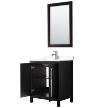 Load image into Gallery viewer, Wyndham Collection Vanity Wyndham Collection WCV252530SDEWCUNSM24 Daria 30 Inch Single Bathroom Vanity in Dark Espresso, White Cultured Marble Countertop, Undermount Square Sink, 24 Inch Mirror