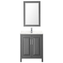 Load image into Gallery viewer, Wyndham Collection Vanity Wyndham Collection WCV252530SKGC2UNSM24 Daria 30 Inch Single Bathroom Vanity in Dark Gray, Light-Vein Carrara Cultured Marble Countertop, Undermount Square Sink, 24 Inch Mirror