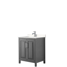 Load image into Gallery viewer, Wyndham Collection Vanity Wyndham Collection WCV252530SKGC2UNSMXX Daria 30 Inch Single Bathroom Vanity in Dark Gray, Light-Vein Carrara Cultured Marble Countertop, Undermount Square Sink, No Mirror