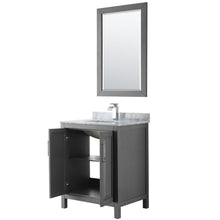 Load image into Gallery viewer, Wyndham Collection Vanity Wyndham Collection WCV252530SKGCMUNSM24 Daria 30 Inch Single Bathroom Vanity in Dark Gray, White Carrara Marble Countertop, Undermount Square Sink, and 24 Inch Mirror