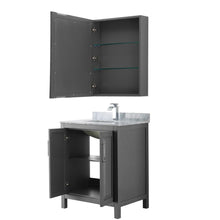 Load image into Gallery viewer, Wyndham Collection Vanity Wyndham Collection WCV252530SKGCMUNSMED Daria 30 Inch Single Bathroom Vanity in Dark Gray, White Carrara Marble Countertop, Undermount Square Sink, and Medicine Cabinet
