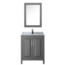 Load image into Gallery viewer, Wyndham Collection Vanity Wyndham Collection WCV252530SKGCMUNSMED Daria 30 Inch Single Bathroom Vanity in Dark Gray, White Carrara Marble Countertop, Undermount Square Sink, and Medicine Cabinet
