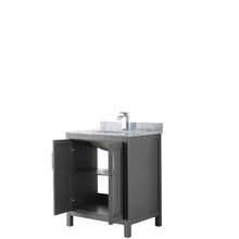 Load image into Gallery viewer, Wyndham Collection Vanity Wyndham Collection WCV252530SKGCMUNSMXX Daria 30 Inch Single Bathroom Vanity in Dark Gray, White Carrara Marble Countertop, Undermount Square Sink, and No Mirror