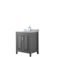 Load image into Gallery viewer, Wyndham Collection Vanity Wyndham Collection WCV252530SKGCMUNSMXX Daria 30 Inch Single Bathroom Vanity in Dark Gray, White Carrara Marble Countertop, Undermount Square Sink, and No Mirror