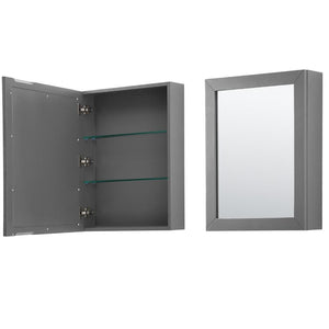 Wyndham Collection Vanity Wyndham Collection WCV252530SKGCXSXXMED Daria 30 Inch Single Bathroom Vanity in Dark Gray, No Countertop, No Sink, and Medicine Cabinet