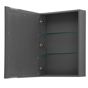Wyndham Collection Vanity Wyndham Collection WCV252530SKGCXSXXMED Daria 30 Inch Single Bathroom Vanity in Dark Gray, No Countertop, No Sink, and Medicine Cabinet