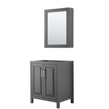 Load image into Gallery viewer, Wyndham Collection Vanity Wyndham Collection WCV252530SKGCXSXXMED Daria 30 Inch Single Bathroom Vanity in Dark Gray, No Countertop, No Sink, and Medicine Cabinet