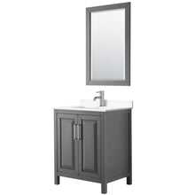 Load image into Gallery viewer, Wyndham Collection Vanity Wyndham Collection WCV252530SKGWCUNSM24 Daria 30 Inch Single Bathroom Vanity in Dark Gray, White Cultured Marble Countertop, Undermount Square Sink, 24 Inch Mirror