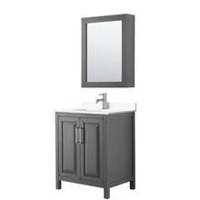 Load image into Gallery viewer, Wyndham Collection Vanity Wyndham Collection WCV252530SKGWCUNSMED Daria 30 Inch Single Bathroom Vanity in Dark Gray, White Cultured Marble Countertop, Undermount Square Sink, Medicine Cabinet