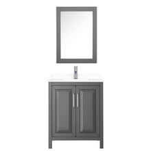 Load image into Gallery viewer, Wyndham Collection Vanity Wyndham Collection WCV252530SKGWCUNSMED Daria 30 Inch Single Bathroom Vanity in Dark Gray, White Cultured Marble Countertop, Undermount Square Sink, Medicine Cabinet