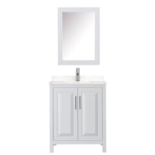 Load image into Gallery viewer, Wyndham Collection Vanity Wyndham Collection WCV252530SWHC2UNSMED Daria 30 Inch Single Bathroom Vanity in White, Light-Vein Carrara Cultured Marble Countertop, Undermount Square Sink, Medicine Cabinet