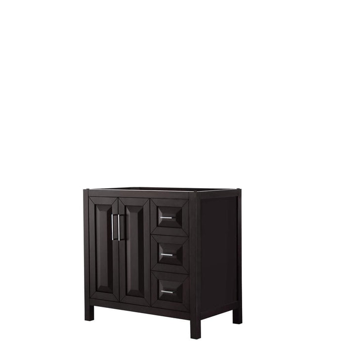 Wyndham Collection Vanity Wyndham Collection WCV252536SDECXSXXMXX Daria 36 Inch Single Bathroom Vanity in Dark Espresso, No Countertop, No Sink, and No Mirror