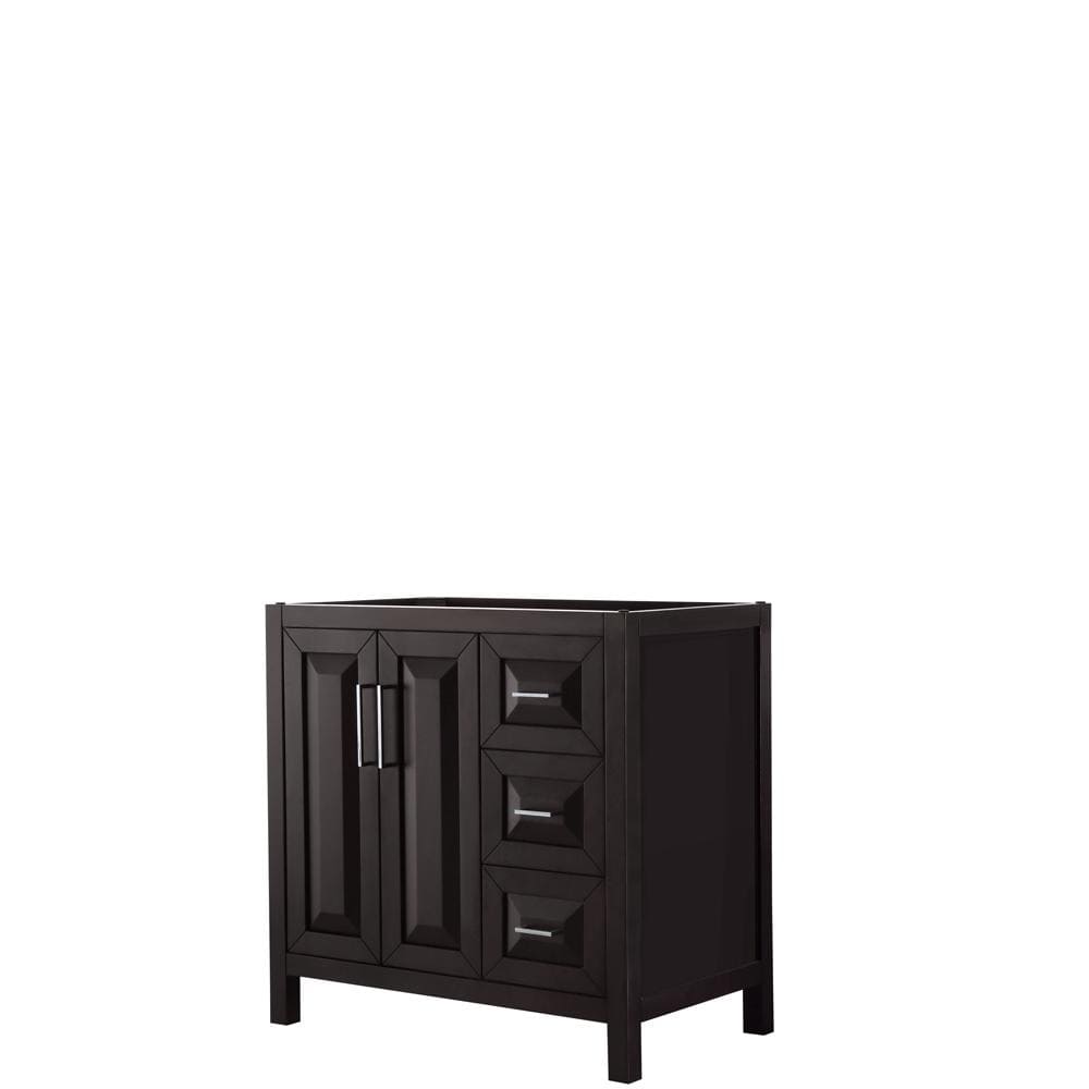 Wyndham Collection Vanity Wyndham Collection WCV252536SDECXSXXMXX Daria 36 Inch Single Bathroom Vanity in Dark Espresso, No Countertop, No Sink, and No Mirror