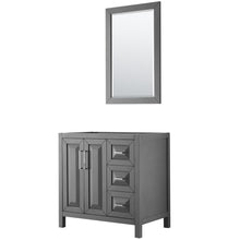 Load image into Gallery viewer, Wyndham Collection Vanity Wyndham Collection WCV252536SKGCXSXXM24 Daria 36 Inch Single Bathroom Vanity in Dark Gray, No Countertop, No Sink, and 24 Inch Mirror