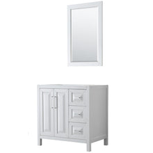 Load image into Gallery viewer, Wyndham Collection Vanity Wyndham Collection WCV252536SWHCXSXXM24 Daria 36 Inch Single Bathroom Vanity in White, No Countertop, No Sink, and 24 Inch Mirror