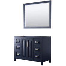 Load image into Gallery viewer, Wyndham Collection Vanity Wyndham Collection WCV252548SBLCXSXXM46 Daria 48 Inch Single Bathroom Vanity in Dark Blue, No Countertop, No Sink, 46 Inch Mirror