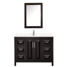 Load image into Gallery viewer, Wyndham Collection Vanity Wyndham Collection WCV252548SDEC2UNSMED Daria 48 Inch Single Bathroom Vanity in Dark Espresso, Light-Vein Carrara Cultured Marble Countertop, Undermount Square Sink, Medicine Cabinet