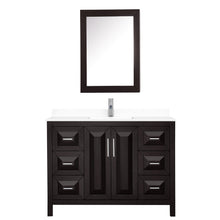 Load image into Gallery viewer, Wyndham Collection Vanity Wyndham Collection WCV252548SDEWCUNSMED Daria 48 Inch Single Bathroom Vanity in Dark Espresso, White Cultured Marble Countertop, Undermount Square Sink, Medicine Cabinet