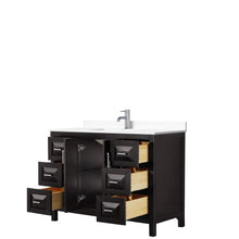 Load image into Gallery viewer, Wyndham Collection Vanity Wyndham Collection WCV252548SDEWCUNSMXX Daria 48 Inch Single Bathroom Vanity in Dark Espresso, White Cultured Marble Countertop, Undermount Square Sink, No Mirror