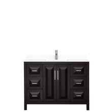 Load image into Gallery viewer, Wyndham Collection Vanity Wyndham Collection WCV252548SDEWCUNSMXX Daria 48 Inch Single Bathroom Vanity in Dark Espresso, White Cultured Marble Countertop, Undermount Square Sink, No Mirror