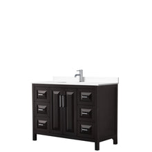Load image into Gallery viewer, Wyndham Collection Vanity Wyndham Collection WCV252548SDEWCUNSMXX Daria 48 Inch Single Bathroom Vanity in Dark Espresso, White Cultured Marble Countertop, Undermount Square Sink, No Mirror