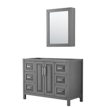 Load image into Gallery viewer, Wyndham Collection Vanity Wyndham Collection WCV252548SKGCXSXXMED Daria 48 Inch Single Bathroom Vanity in Dark Gray, No Countertop, No Sink, and Medicine Cabinet