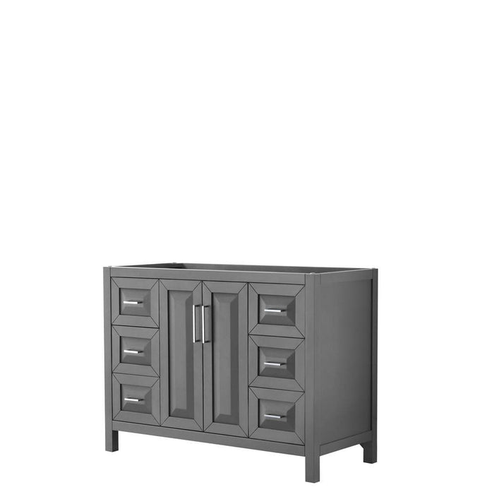 Wyndham Collection Vanity Wyndham Collection WCV252548SKGCXSXXMXX Daria 48 Inch Single Bathroom Vanity in Dark Gray, No Countertop, No Sink, and No Mirror