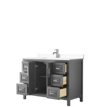 Load image into Gallery viewer, Wyndham Collection Vanity Wyndham Collection WCV252548SKGWCUNSMXX Daria 48 Inch Single Bathroom Vanity in Dark Gray, White Cultured Marble Countertop, Undermount Square Sink, No Mirror