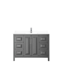 Load image into Gallery viewer, Wyndham Collection Vanity Wyndham Collection WCV252548SKGWCUNSMXX Daria 48 Inch Single Bathroom Vanity in Dark Gray, White Cultured Marble Countertop, Undermount Square Sink, No Mirror