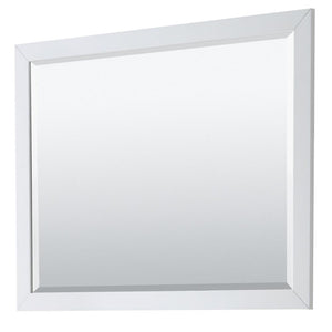 Wyndham Collection Vanity Wyndham Collection WCV252548SWHC2UNSM46 Daria 48 Inch Single Bathroom Vanity in White, Light-Vein Carrara Cultured Marble Countertop, Undermount Square Sink, 46 Inch Mirror