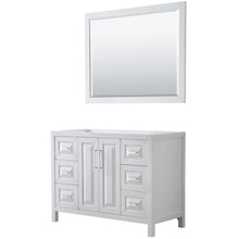Load image into Gallery viewer, Wyndham Collection Vanity Wyndham Collection WCV252548SWHCXSXXM46 Daria 48 Inch Single Bathroom Vanity in White, No Countertop, No Sink, and 46 Inch Mirror