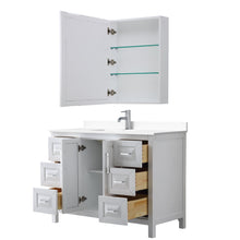Load image into Gallery viewer, Wyndham Collection Vanity Wyndham Collection WCV252548SWHWCUNSMED Daria 48 Inch Single Bathroom Vanity in White, White Cultured Marble Countertop, Undermount Square Sink, Medicine Cabinet