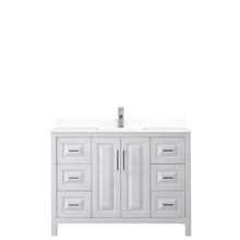 Load image into Gallery viewer, Wyndham Collection Vanity Wyndham Collection WCV252548SWHWCUNSMXX Daria 48 Inch Single Bathroom Vanity in White, White Cultured Marble Countertop, Undermount Square Sink, No Mirror