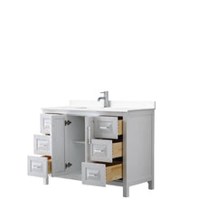 Load image into Gallery viewer, Wyndham Collection Vanity Wyndham Collection WCV252548SWHWCUNSMXX Daria 48 Inch Single Bathroom Vanity in White, White Cultured Marble Countertop, Undermount Square Sink, No Mirror