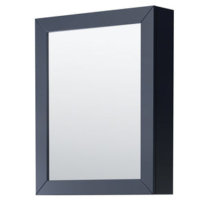 Wyndham Collection Vanity Wyndham Collection WCV252560DBLC2UNSMED Daria 60 Inch Double Bathroom Vanity in Dark Blue, Light-Vein Carrara Cultured Marble Countertop, Undermount Square Sinks, Medicine Cabinets