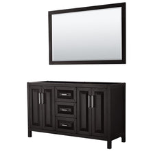 Load image into Gallery viewer, Wyndham Collection Vanity Wyndham Collection WCV252560DDECXSXXM58 Daria 60 Inch Double Bathroom Vanity in Dark Espresso, No Countertop, No Sink, and 58 Inch Mirror