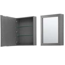 Load image into Gallery viewer, Wyndham Collection Vanity Wyndham Collection WCV252560DKGCMUNSMED Daria 60 Inch Double Bathroom Vanity in Dark Gray, White Carrara Marble Countertop, Undermount Square Sinks, and Medicine Cabinets
